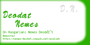deodat nemes business card